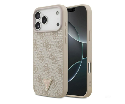 Etui do telefonów GUESS Leather 4G Triangle Strass MagSafe do iPhone 17 Pro Max